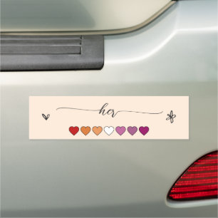Her Lesbian Hearts Car Magnet