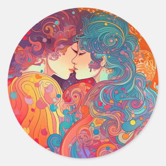 Her Love, Her Way Classic Round Sticker (Front)