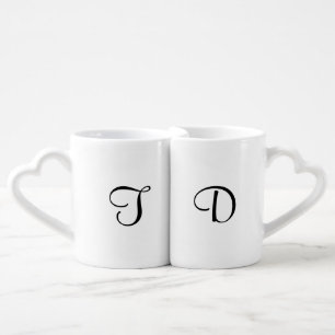 Her Love His Love Monogrammed Black White Mug