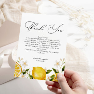 Her Main Squeeze Lemon Bridal Shower Thank You Card