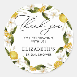 Her Main Squeeze Lemons Bridal Shower Classic Round Sticker