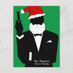 Her Majesty's Secret Santa Holiday Postcard