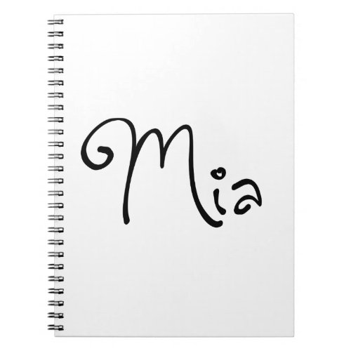 Her Name Is Mia Calligraphy Notebook