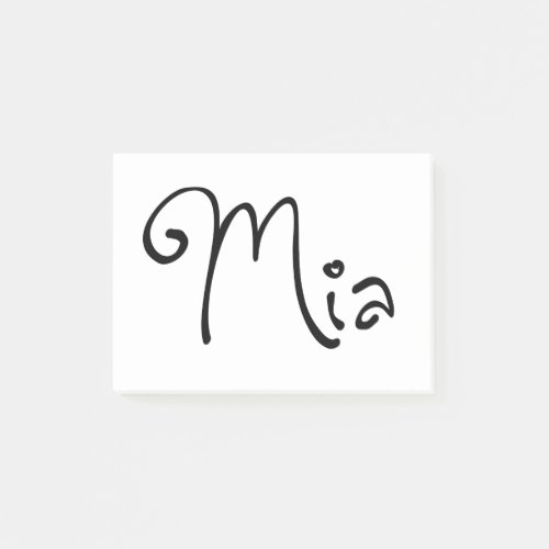 Her Name Is Mia Calligraphy Post_it Notes
