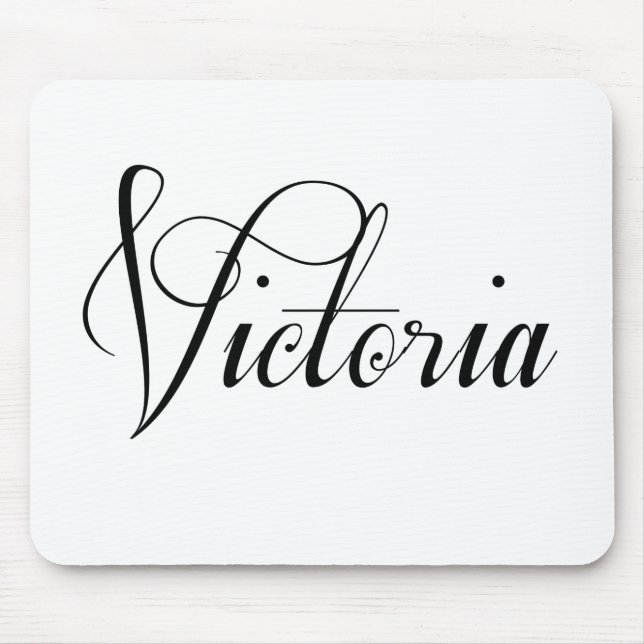 Her Name Is Victoria Calligraphy Mouse Pad (Front)