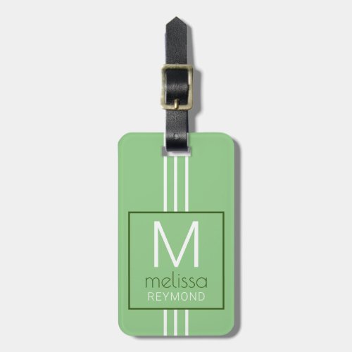 Her Name Monogram Modern sage green Luggage Tag