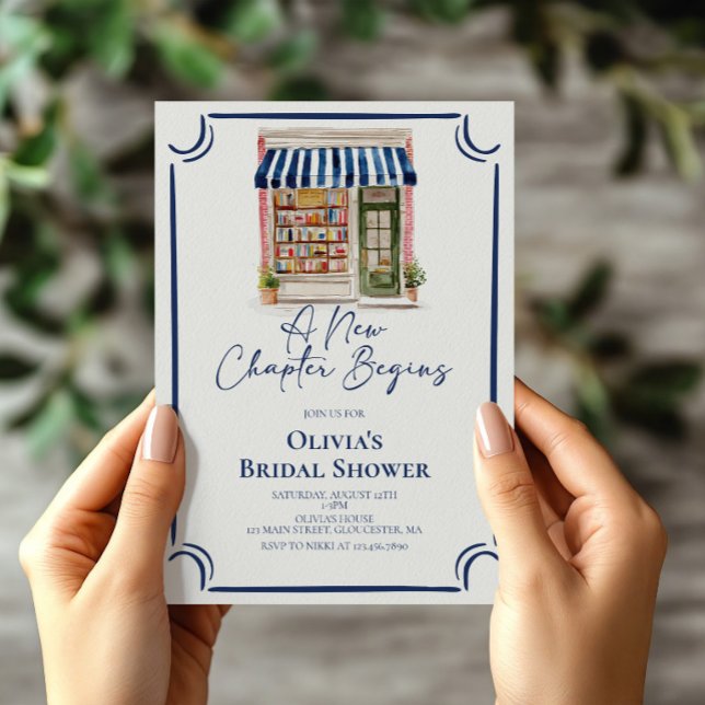 Her New Chapter Begins Book themed Bridal Shower Invitation (Creator Uploaded)