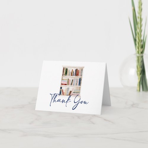 Her New Chapter Begins Book themed Bridal Shower Letterpress Thank You Card