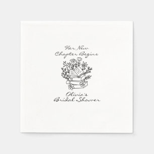 Her New Chapter Begins Book themed Bridal Shower Napkins