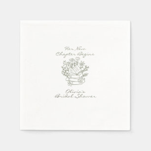 Her New Chapter Begins Book themed Bridal Shower Napkins