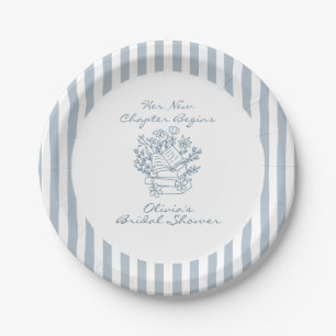 Her New Chapter Begins Book themed Bridal Shower Paper Plates