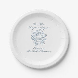 Her New Chapter Begins Book themed Bridal Shower Paper Plates