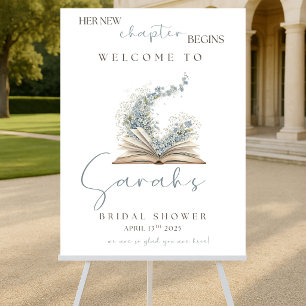 Her New Chapter Begins Bridal Shower Welcome Sign, Foam Board