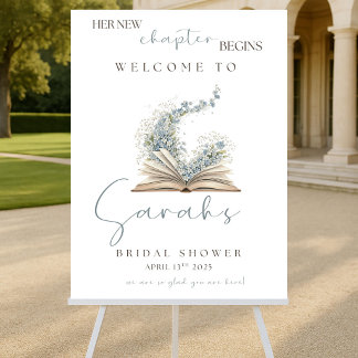 Her New Chapter Begins Bridal Shower Welcome Sign, Foam Board
