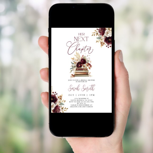 Her New Chapter Fall Bridal Shower Invitation (Front Digital)