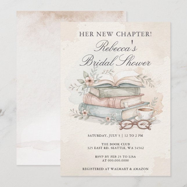  Her New Chapter Storybook Bridal Shower Invitation (Front/Back)