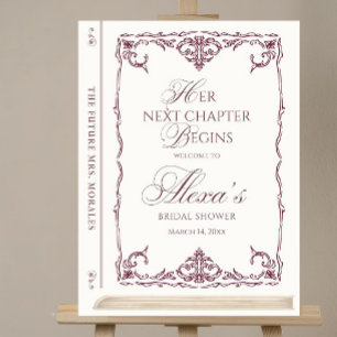 Her Next Chapter Begins Bridal Shower Welcome Sign