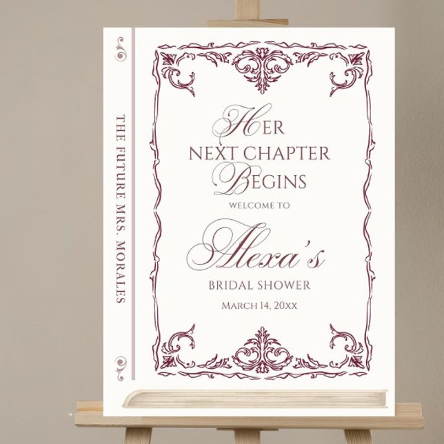 Her Next Chapter Begins Bridal Shower Welcome Sign (Creator Uploaded)