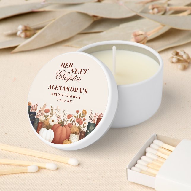Her Next Chapter Book Theme Bridal Shower Favor Mini Candle Favors (Insitu)