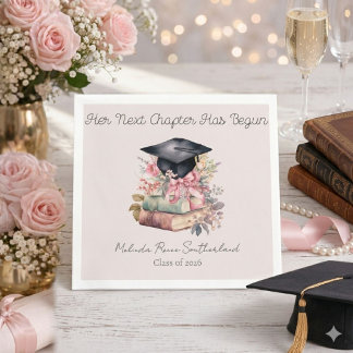Her Next Chapter Books Graduation Party Napkins