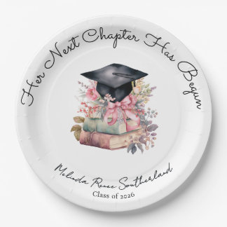 Her Next Chapter Books Graduation Party Paper Plates