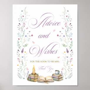 Her Next Chapter Bridal Shower Advice and Wishes  Poster