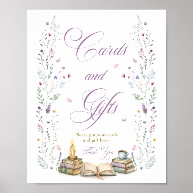 Her Next Chapter Bridal Shower Cards and Gifts Poster (Front)