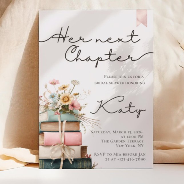 Her Next Chapter Bridal Shower Invitation, Book  Invitation (Creator Uploaded)