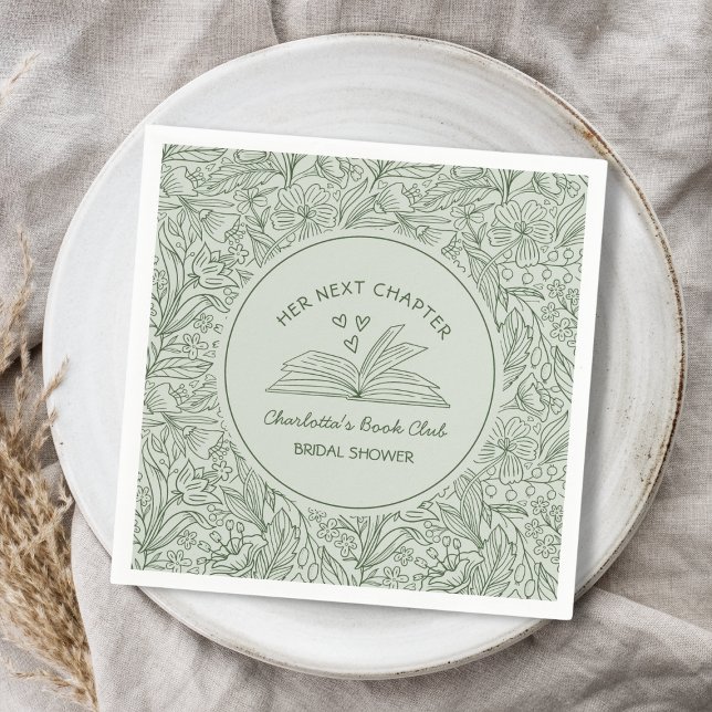 Her Next Chapter Green Book Club Bridal Shower Napkins (Her Next Chapter Green Book Club Bridal Shower Napkins)