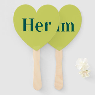 Her or Him? Bride Groom Retro Wedding Game Hand Fan
