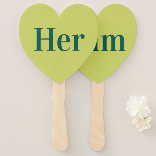 Her or Him  Bride Groom Retro Wedding Game  Hand Fan