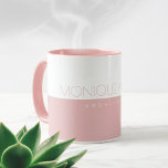 Her Professional (architect) half-pink half-white Mug<br><div class="desc">A feminine pink and white coffee-mug personalized with name and profession (architect)</div>