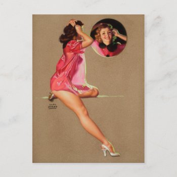 Her Reflection  Pin Up Art Postcard by Pin_Up_Art at Zazzle