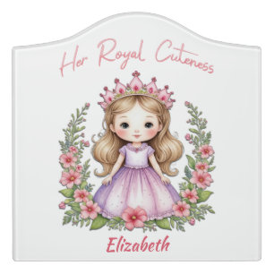 Her Royal Cuteness Princess Pink Door Sign