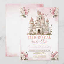 Her royal five-ness Birthday Castle Pink Flowers 