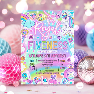 Her Royal Five-Ness Princess 5th Birthday Party Invitation