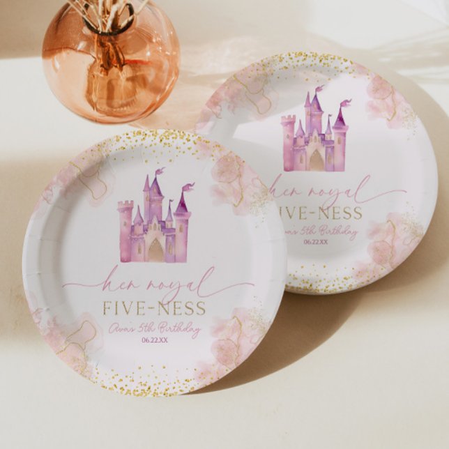 Her Royal Five-Ness Princess 5th Birthday Party Paper Plates (Creator Uploaded)