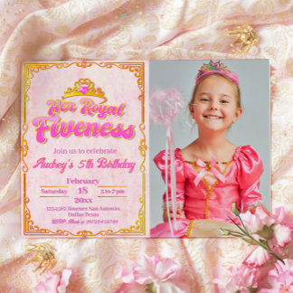 Her Royal Fiveness - Girl 5th Birthday Invitation