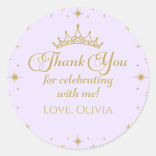 Her Royal Fiveness Gold Princess 5th Birthday Classic Round Sticker