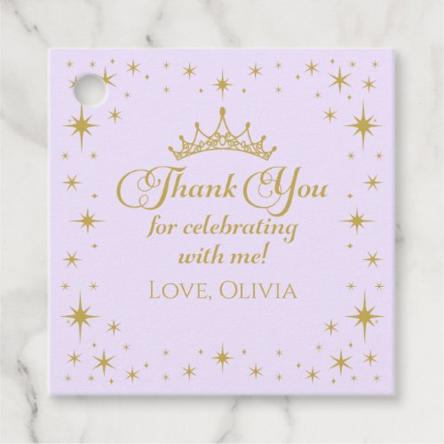 Her Royal Fiveness Gold Princess 5th Birthday Favor Tags