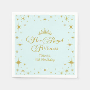 Her Royal Fiveness Gold Princess 5th Birthday Pape Napkins