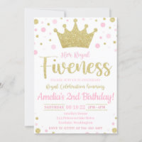 Her Royal Fiveness Invitation | Princess Invite