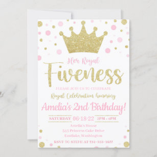 Her Royal 5ness Cake Topper Princess 5th Birthday Party 