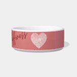 Her Royal Fluffliness Pet Bowl<br><div class="desc">Cute Pet Bowl with sweet message and white hearts</div>