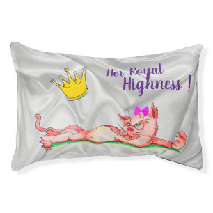 'Her Royal Highness', Plush Satin Look Cat Bed