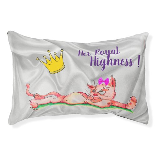 Her Royal Highness Plush Satin Look Cat Bed