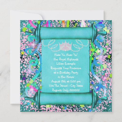 Her Royal Highness Princess Birthday Party Personalized Invitation