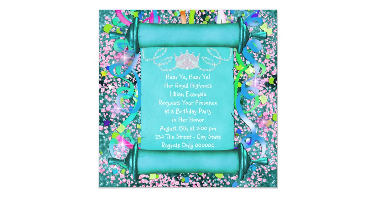 Her Royal Highness Princess Birthday Party Invitation Zazzle Com