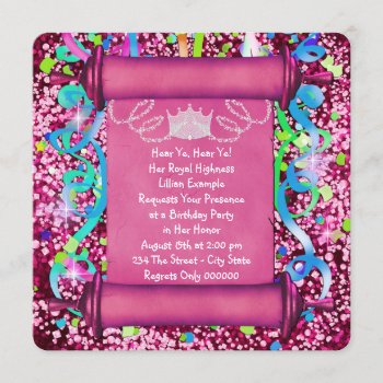 Her Royal Highness Princess Birthday Party Invitation by InvitationCentral at Zazzle