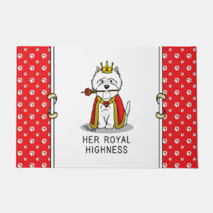 Her Royal Highness Queen Westie Dog Doormat